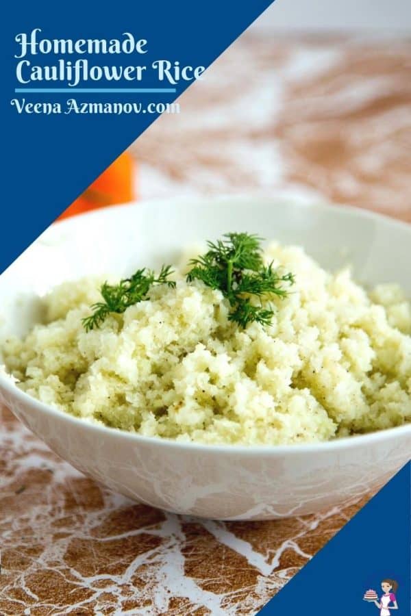 Pinterest image for cauliflower rice