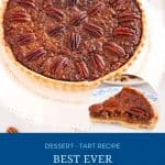 Pinterest image for pecan tart recipe.