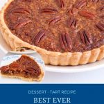 Pinterest image for tart with pecans.