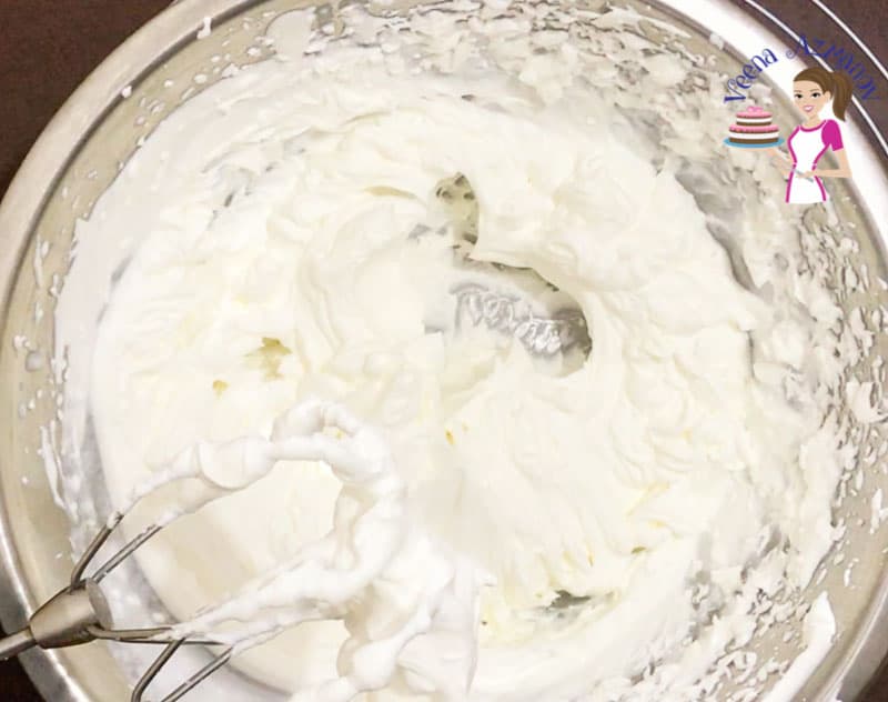 Making whipped cream with a stand mixer.