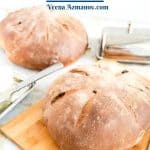 Raisin walnut bread Pinterest image.