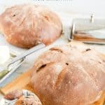 Whole wheat bread on a wooden bread.