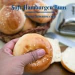Pinterest image - buns for hamburgers.