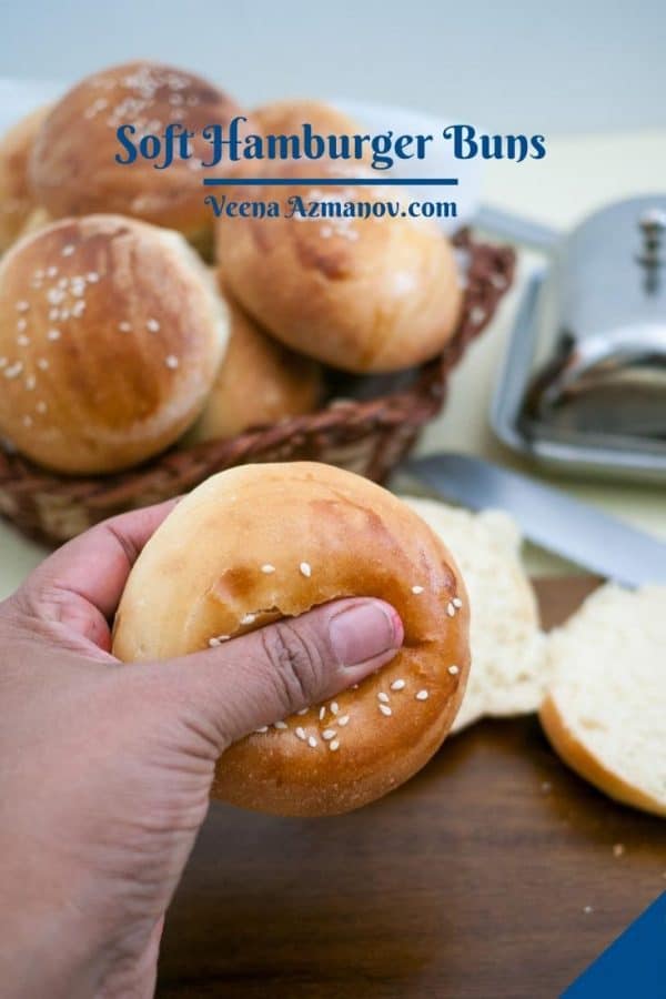 Pinterest image for hamburger buns.