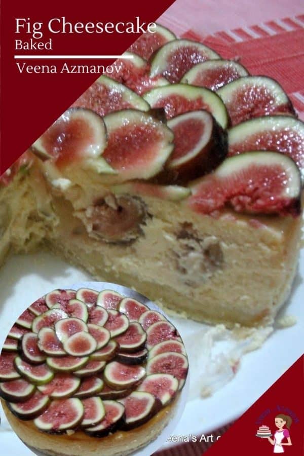 A slice of a fig cheesecake.