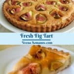 Pinterest image for frangipani fig tart.