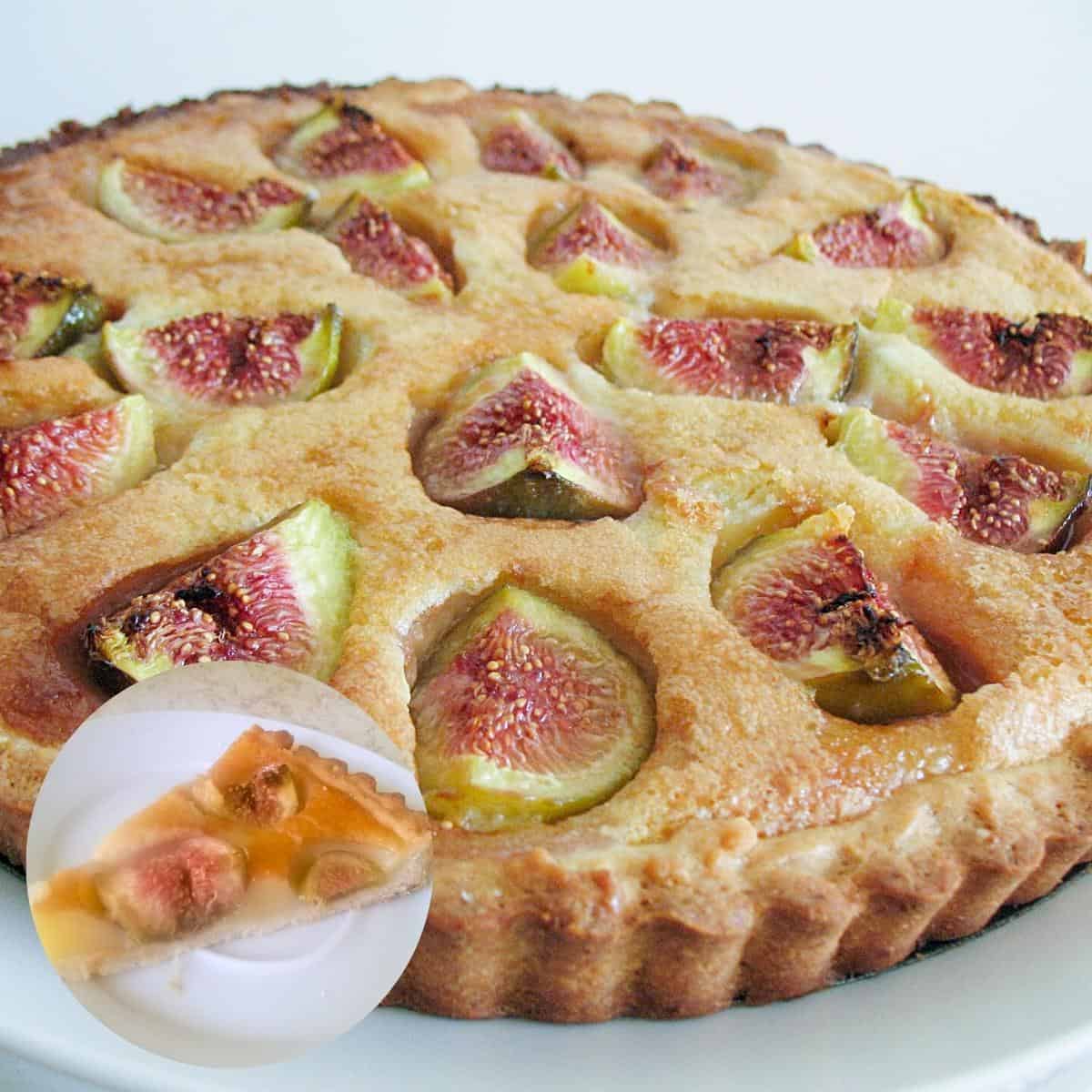Homemade tart with fresh figs.