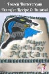 An edible image of Batman made from frozen buttercream.