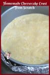 A springform pan with unbaked cheesecake crust.