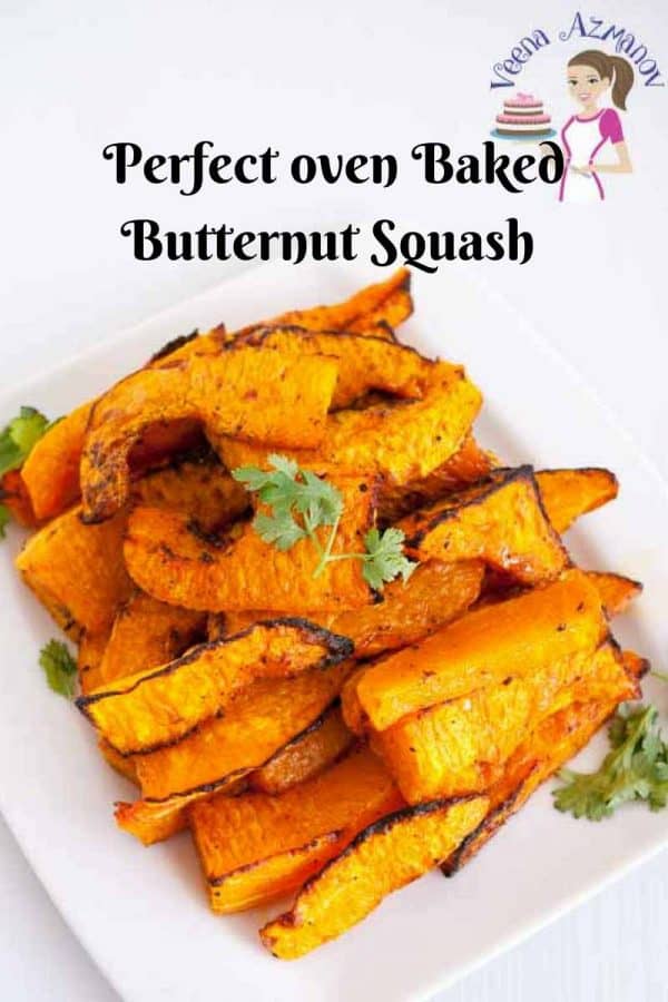 An image optimized for social sharing for baked butternut squash aka roasted butternut squash recipe