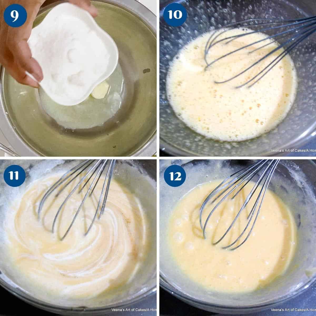 Progress pictures making the cream cheese filling.