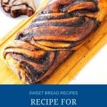 Pinterest image for babka with chocolate.
