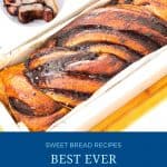 Pinterest image for chocolate babka.