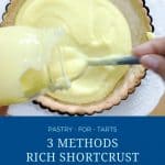 Pinterest image for making tart crust pastry.