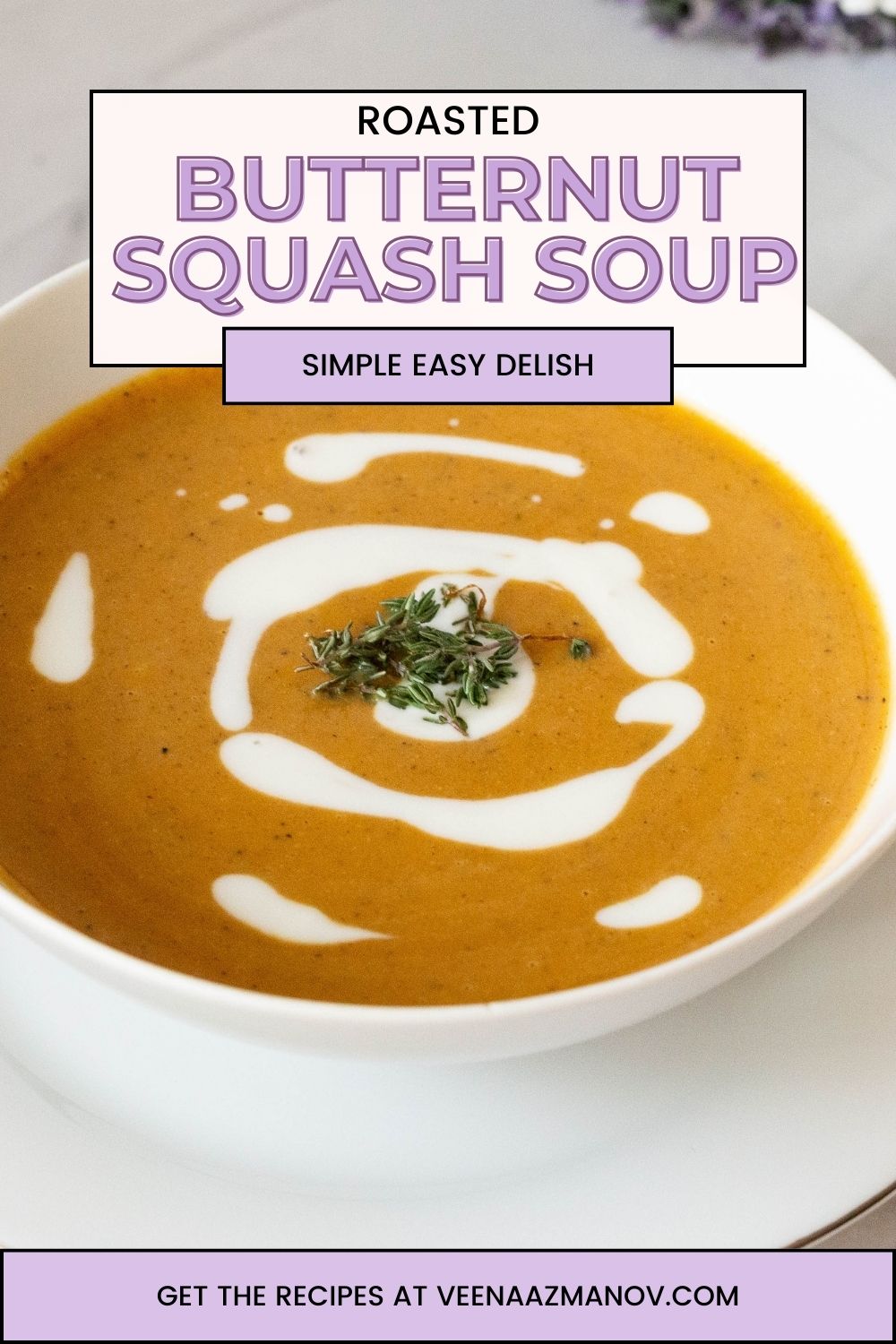 Pinterest image for Roast Butternut Squash Soup.