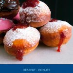 Pinterest image for jam donuts.
