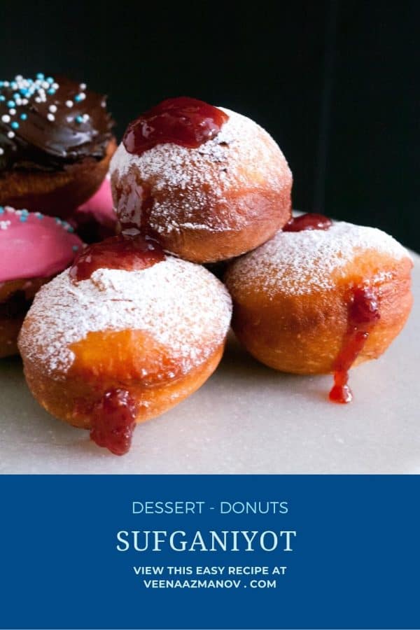 Pinterest image for jam donuts.