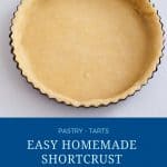 Pinterest image for pastry for tart.