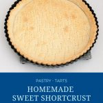 Pinterest image for short crust pastry.