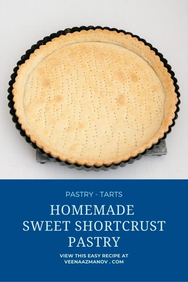 Pinterest image for short crust pastry.