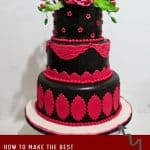 Pinterest image for homemade black fondant.
