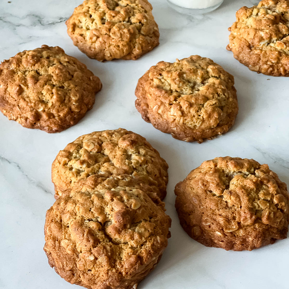 Soft and Chewy Cookies with a glass of milk.
