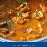 Pinterest image for easy chicken curry recipe.