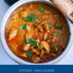 Pinterest image for chicken curry.