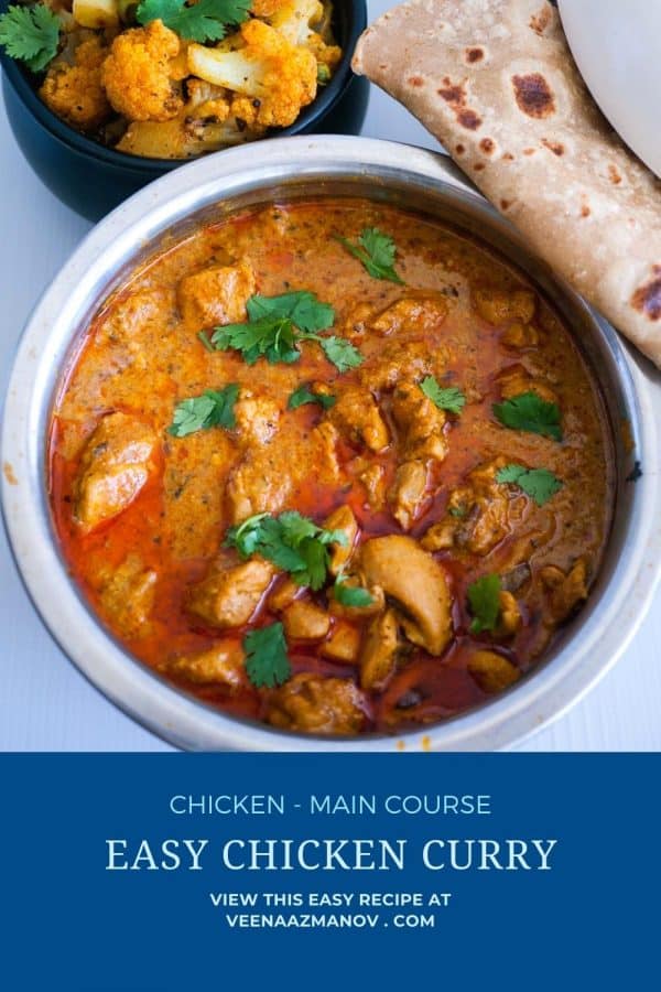 Pinterest image for chicken curry.