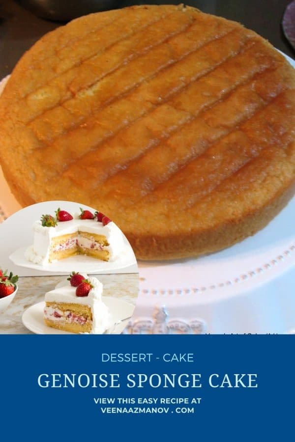 Pinterest image for sponge cake.