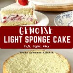 Pinterest image for Genoise Light Sponge Cake.