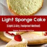 Pinterest image for Genoise Light Sponge Cake.