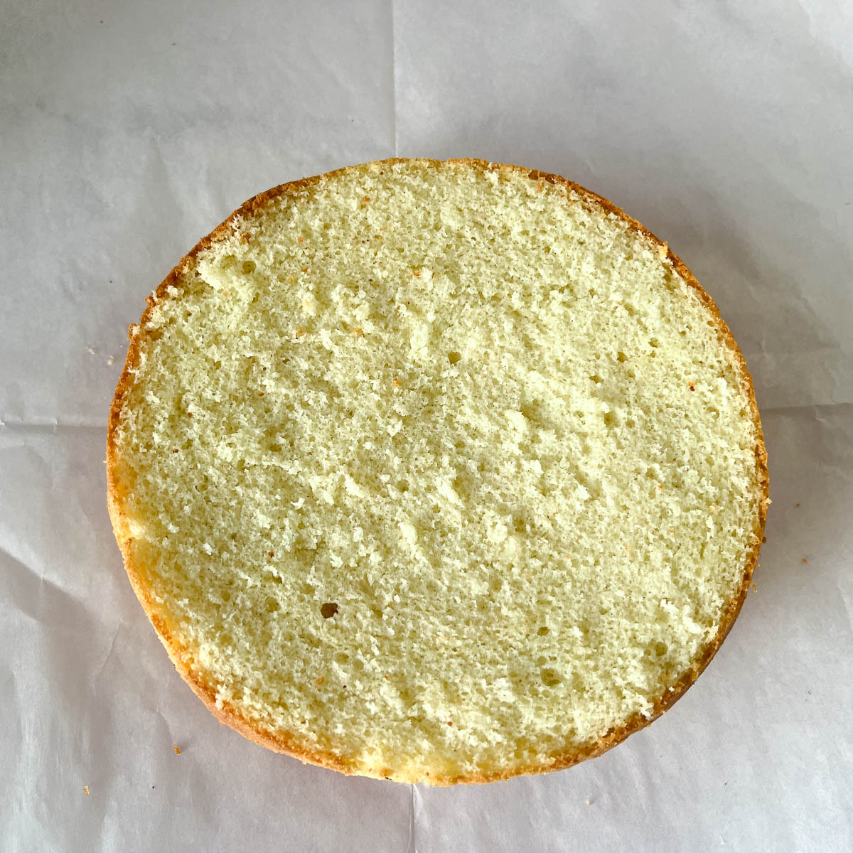 Light sponge cake on the table.