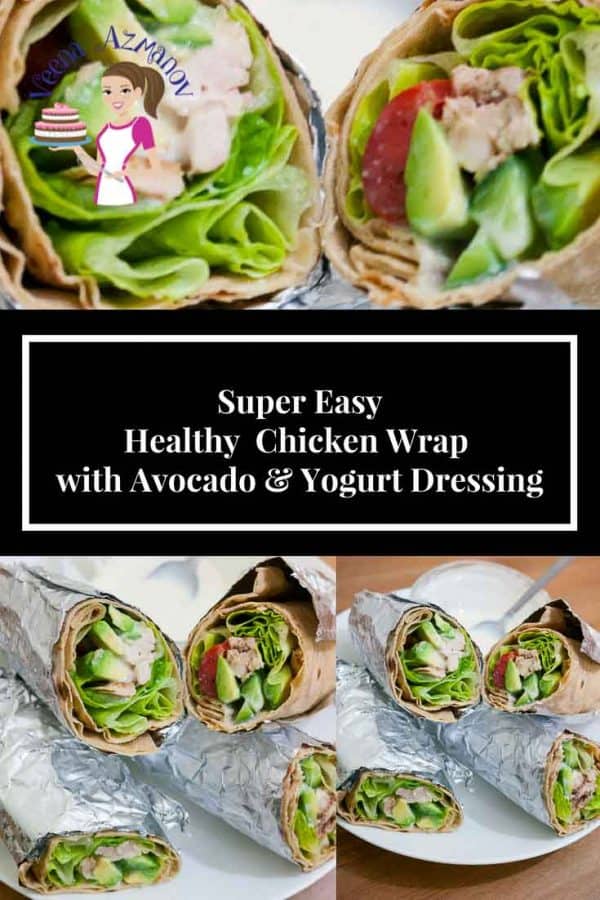 These healthy chicken wraps are simple, super easy and fun to make. The creamy avocado, salad with yogurt and mustard dressing is so super delicious I bet you will be making it more often then you plan