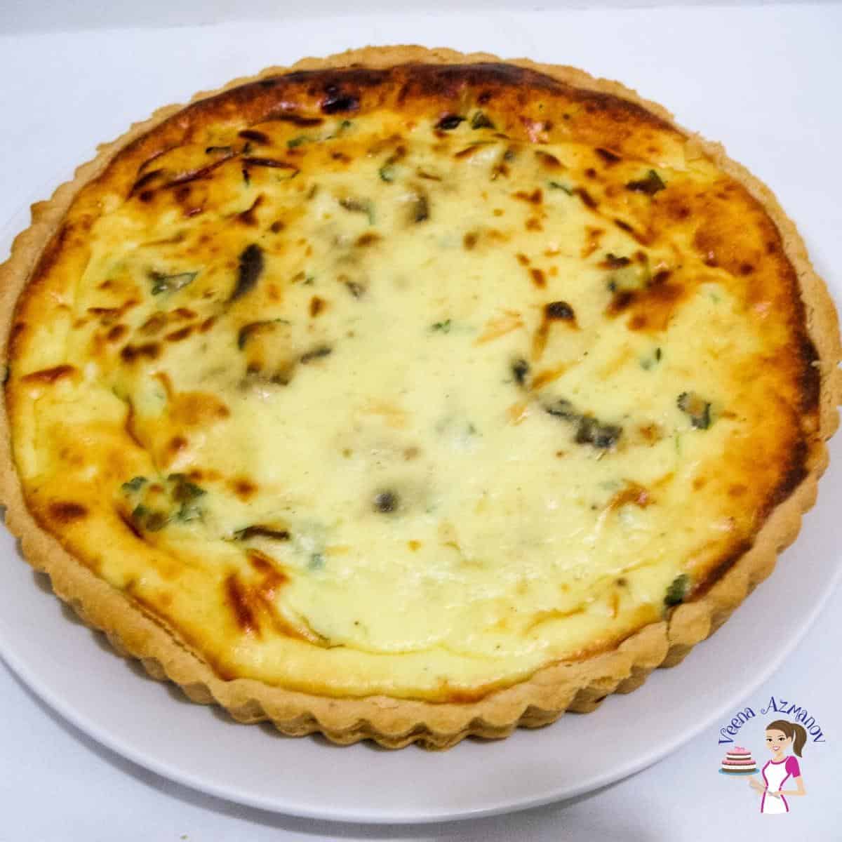 A mushrooms and cheese tart.