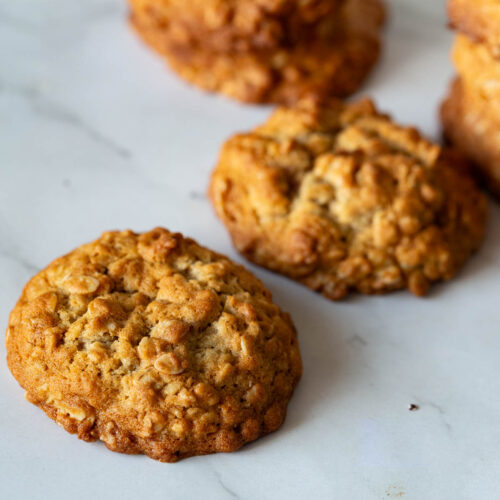 Cookies with Oatmeal on the table.