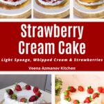 Pinterest image for Strawberry Cream Cake.