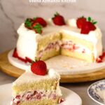 Pinterest image for Strawberry Cream Cake.