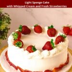 Pinterest image for Strawberry Cream Cake.