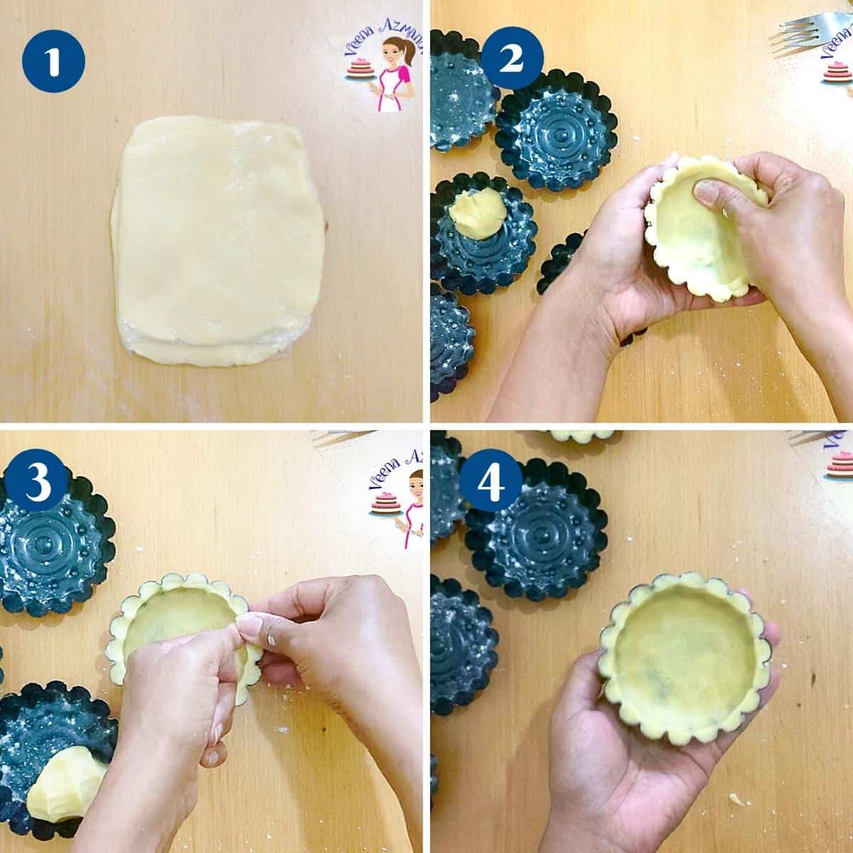 Progress pictures - Method 3 for making mini tart shells.