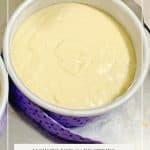 Pinterest image for cake strips to make even cake layers.