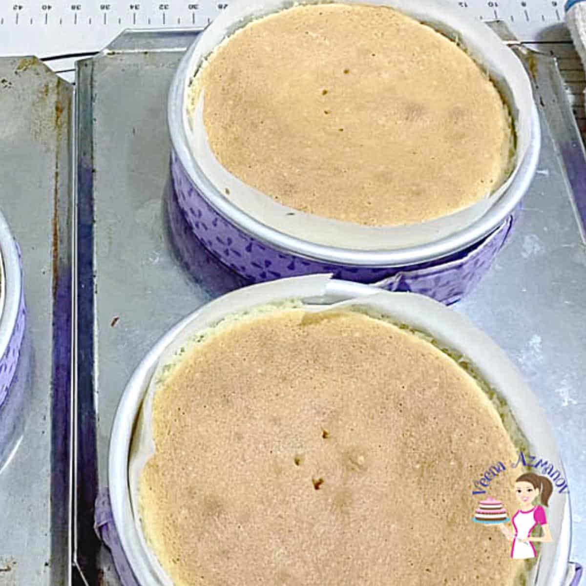Two cake pans with flat cakes.