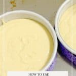 Pinterest image for cake strips to make even cake layers.