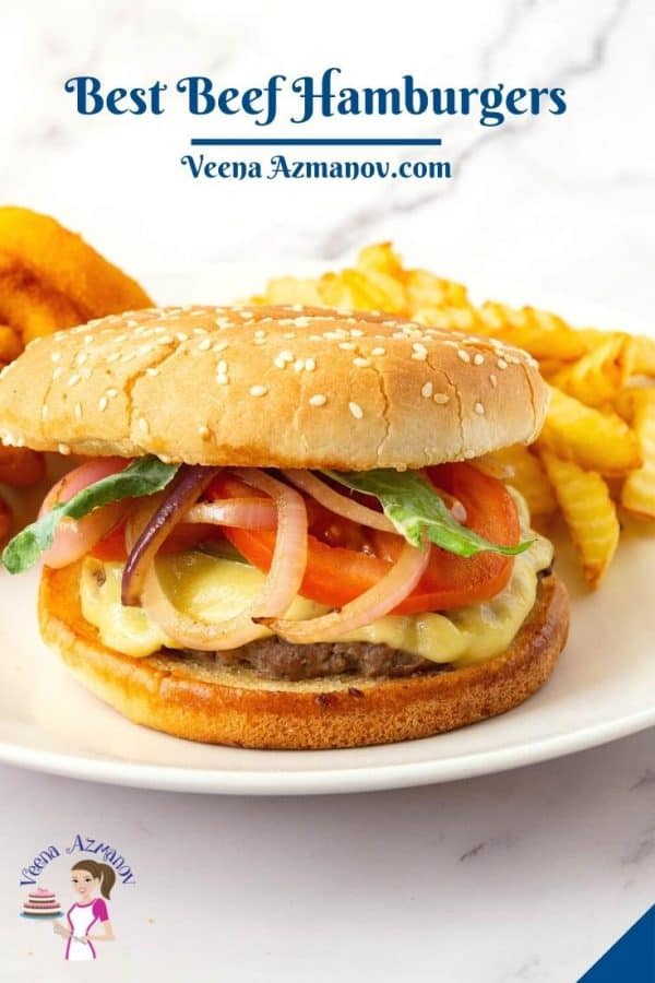 Pinterest image for beef burgers.