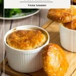 Pinterest image for making Pot Pie with Chicken and Puff Pastry.