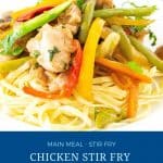 Pinterest image for Chicken Stir Fry with Veggies.