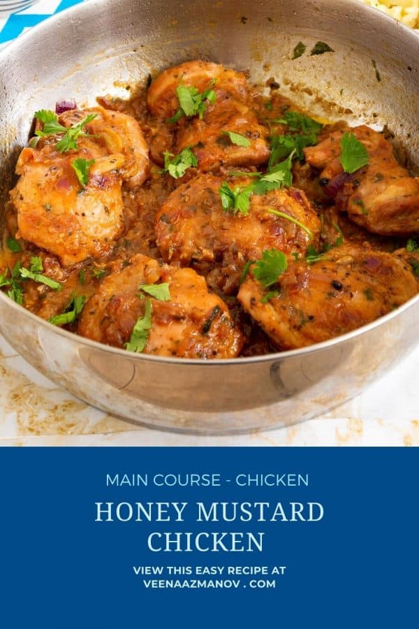 Pinterest image for chicken with honey mustard sauce.