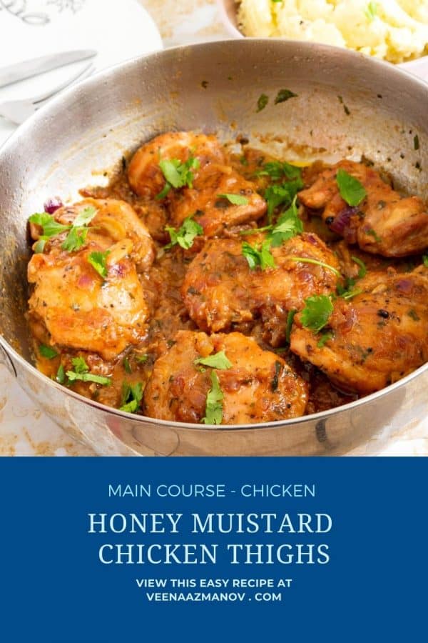 Pinterest image for chicken with honey mustard sauce.