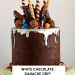 Pinterest image for Chocolate Drip with White Chocolate Ganache.