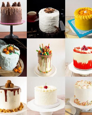 A Collage of cakes for flavor ideas.
